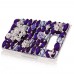 Samsung Galaxy S6 Edge Plus - Luxury Handmade Bling Bling 3D Rhinestone Crystal Protective Hard Clear Phone Cover Case - Flower Pearl with Purple Diamonds